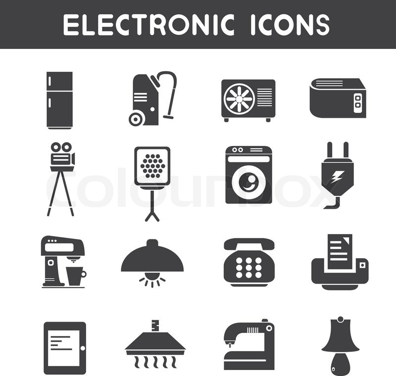 800x760 Electronic Device Icons Stock Vector Colourbox