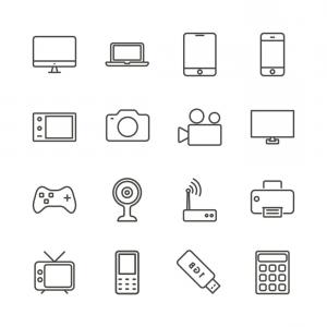 300x300 Modern Digital Devices And Electronic Gadgets Icons Vector