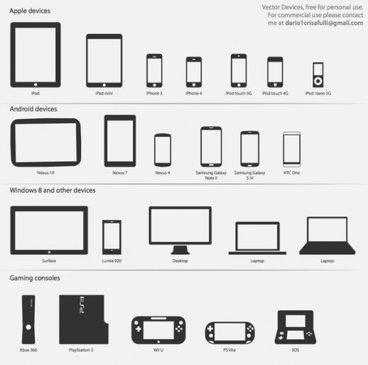 518x514 Technology Icons Devices And Consoles Vector