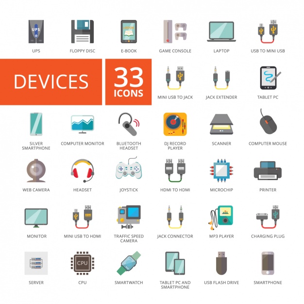 626x626 Device Icons Collection Vector Free Download