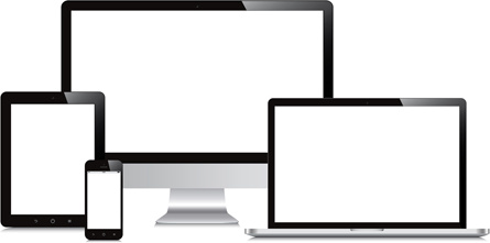 445x221 Realistic Devices Responsive Design Template Vector Free Vector