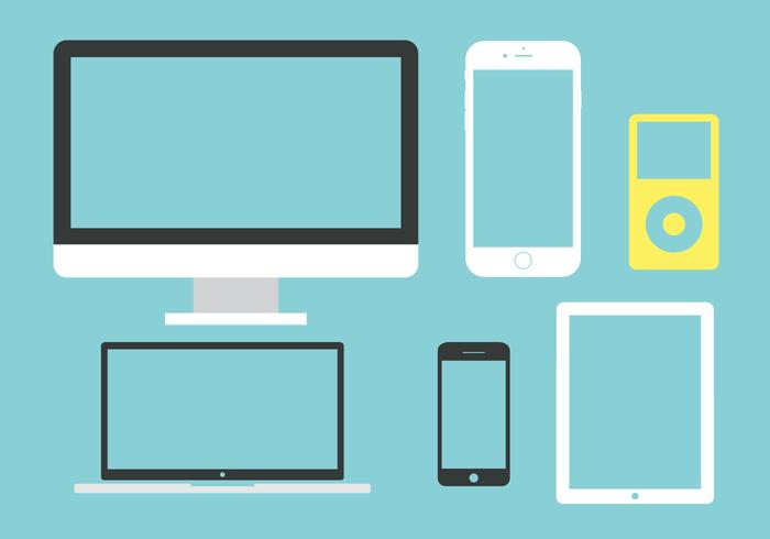 700x490 Vector Set Of Multimedia Devices