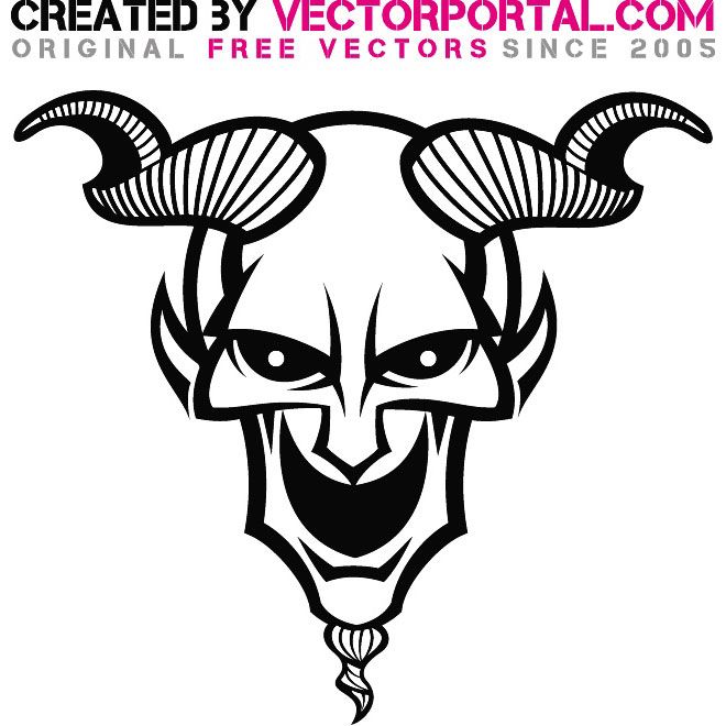 660x660 Face Of The Demon Vector Illustration Skull Vectors