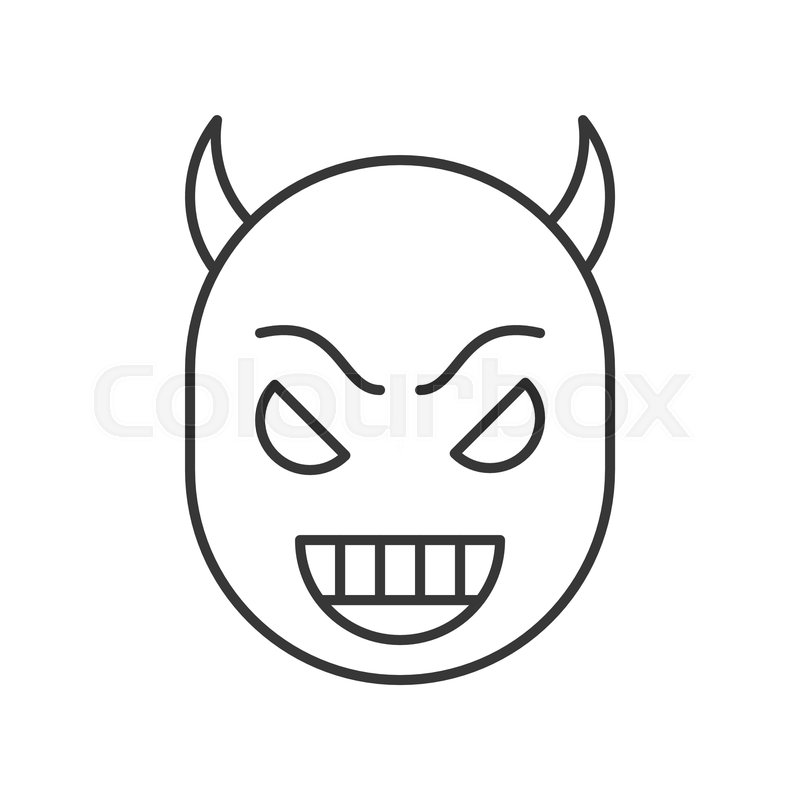 800x800 Smile Devil Face, Halloween Character Stock Vector Colourbox