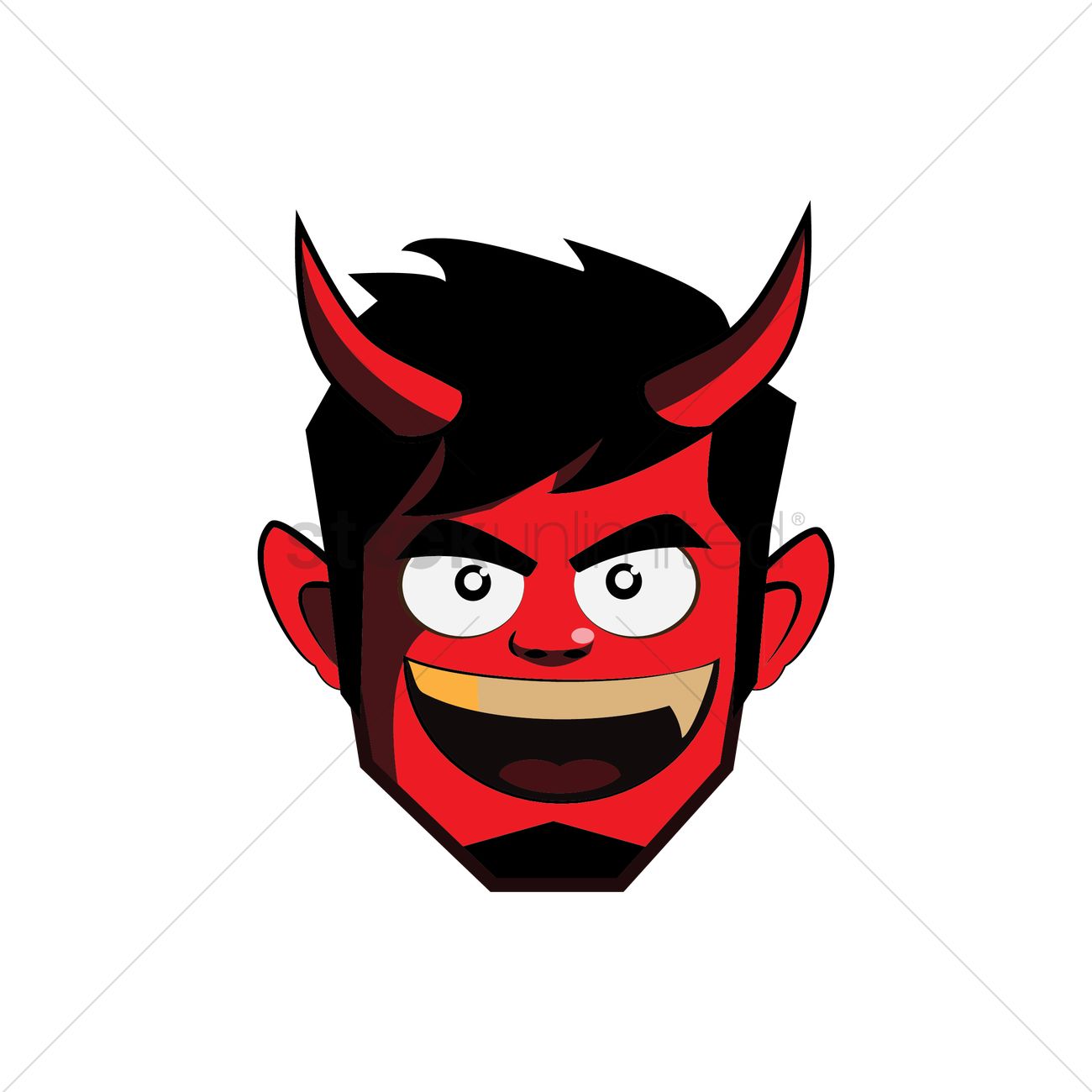 1300x1300 Young Man With Devil Face Vector Image