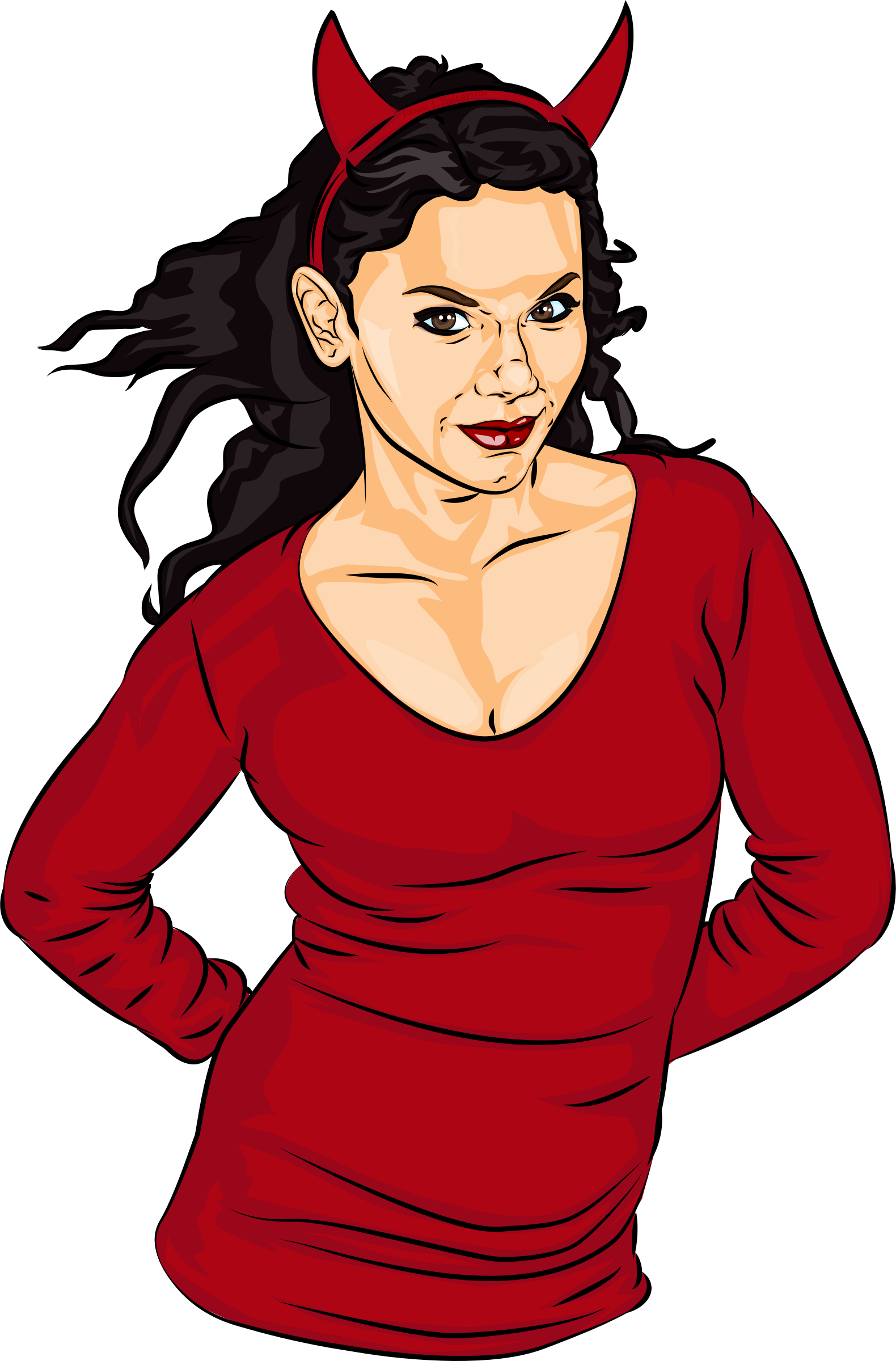 1580x2400 Devil Girl Vector Clipart Image