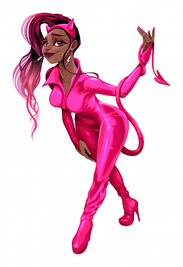 626x911 Devil Girl For Halloween And Games Vector Premium Download