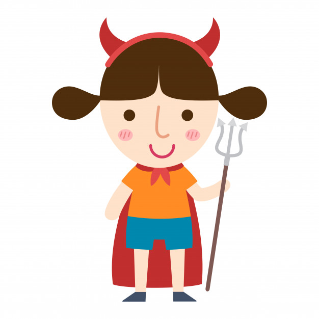 626x626 Halloween Devil Girl Vector Vector Premium Download