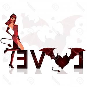 300x300 Photolove Devil Banner With Sexy Girl Vector Illustration Newwaysys