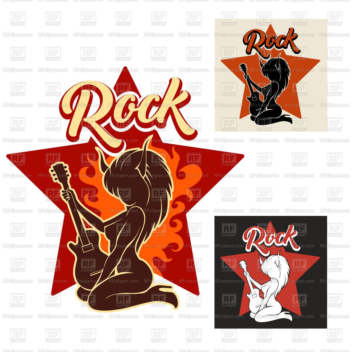 1200x1200 Silhouette Of Devil Girl With Horns Playing Electric Guitar