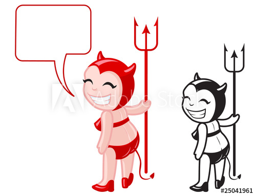 500x383 Cute Devil Girl, Vector Illustration
