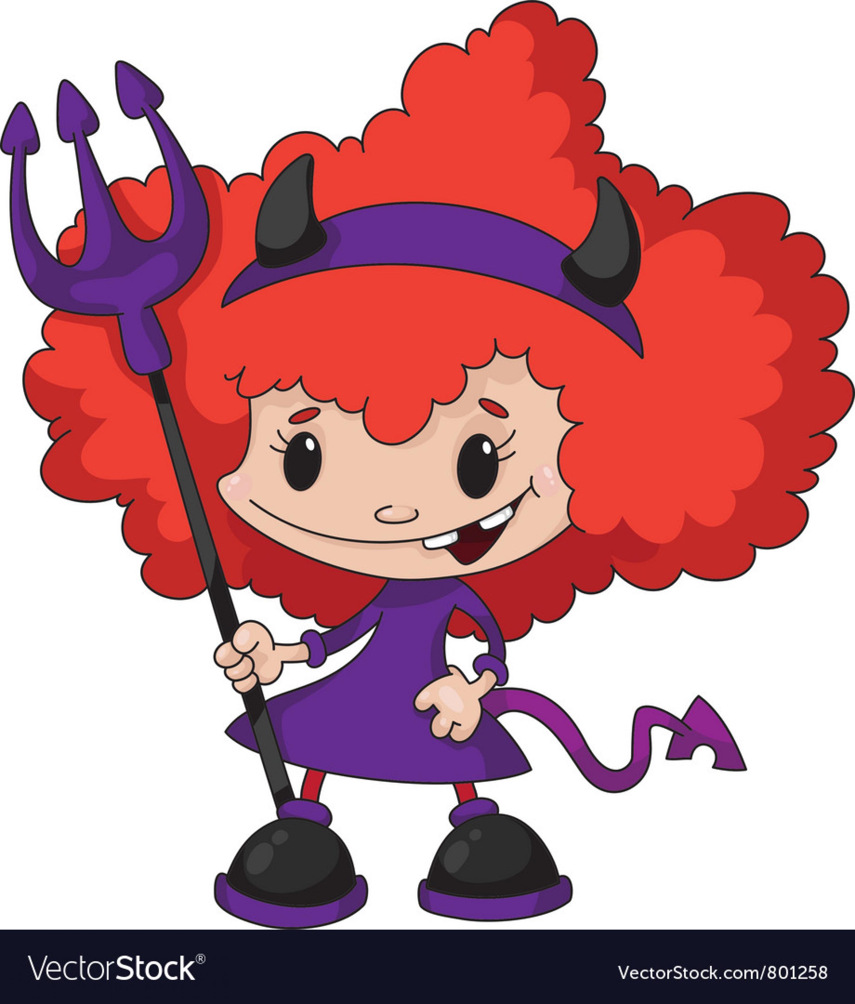 2981x3499 Cute Devil Girl Vector Image
