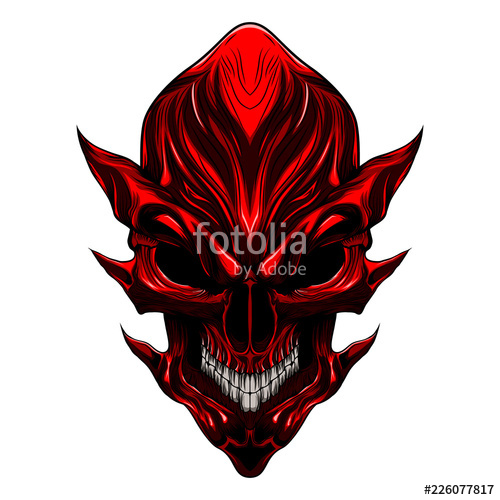Devil Angre Evil Skull Head Vector Illustration Stock Image 500x500 Devil Angre Evil Skull Head Vector Illustration Stock Image