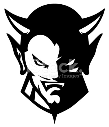 Devil Head Mascot Bampw Stock Vector 377x439 Devil Head Mascot Bampw Stock Vector