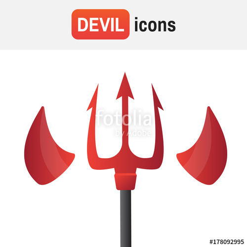 500x500 Devil Horns Vector Illustration Devil Cartoon Icon Stock Image