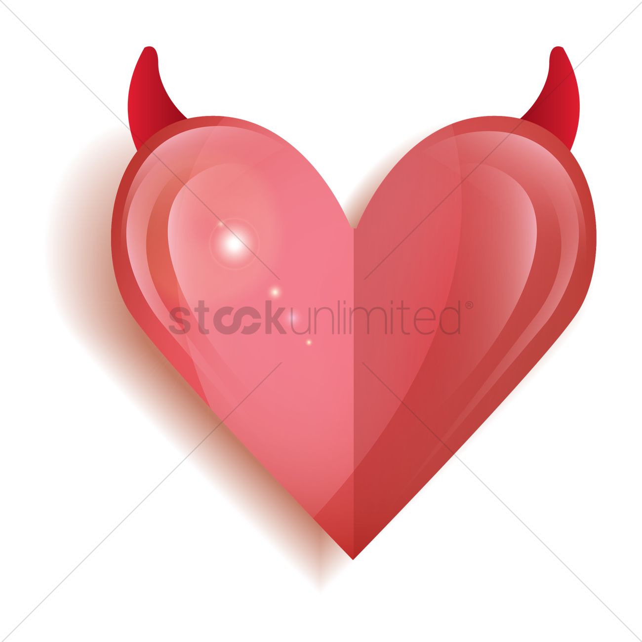 1300x1300 Glossy Heart With Devil Horns Vector Image