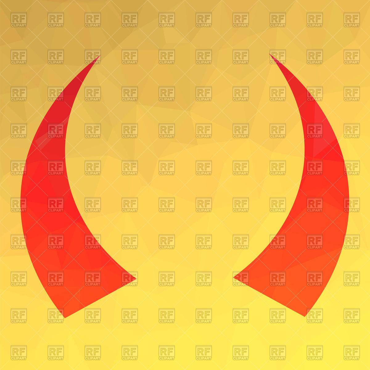 1200x1200 Red Devil's Horns On Polygonal Background Vector Image Of Design
