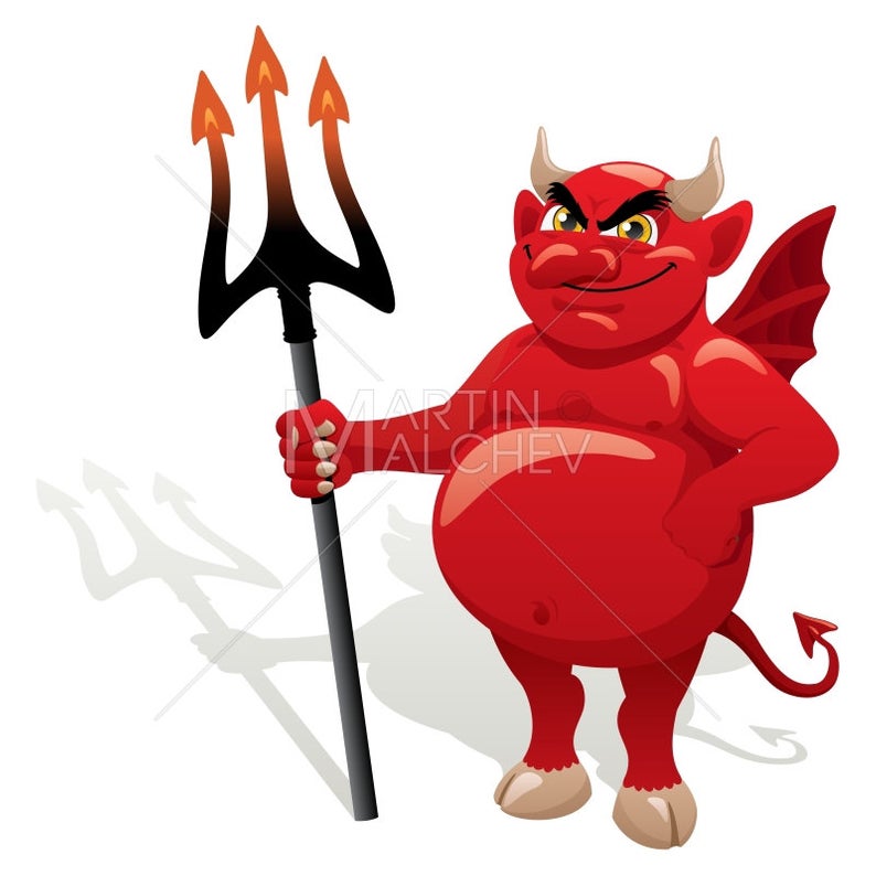 794x794 Devil Vector Cartoon Clipart Illustration Satan Demon Etsy