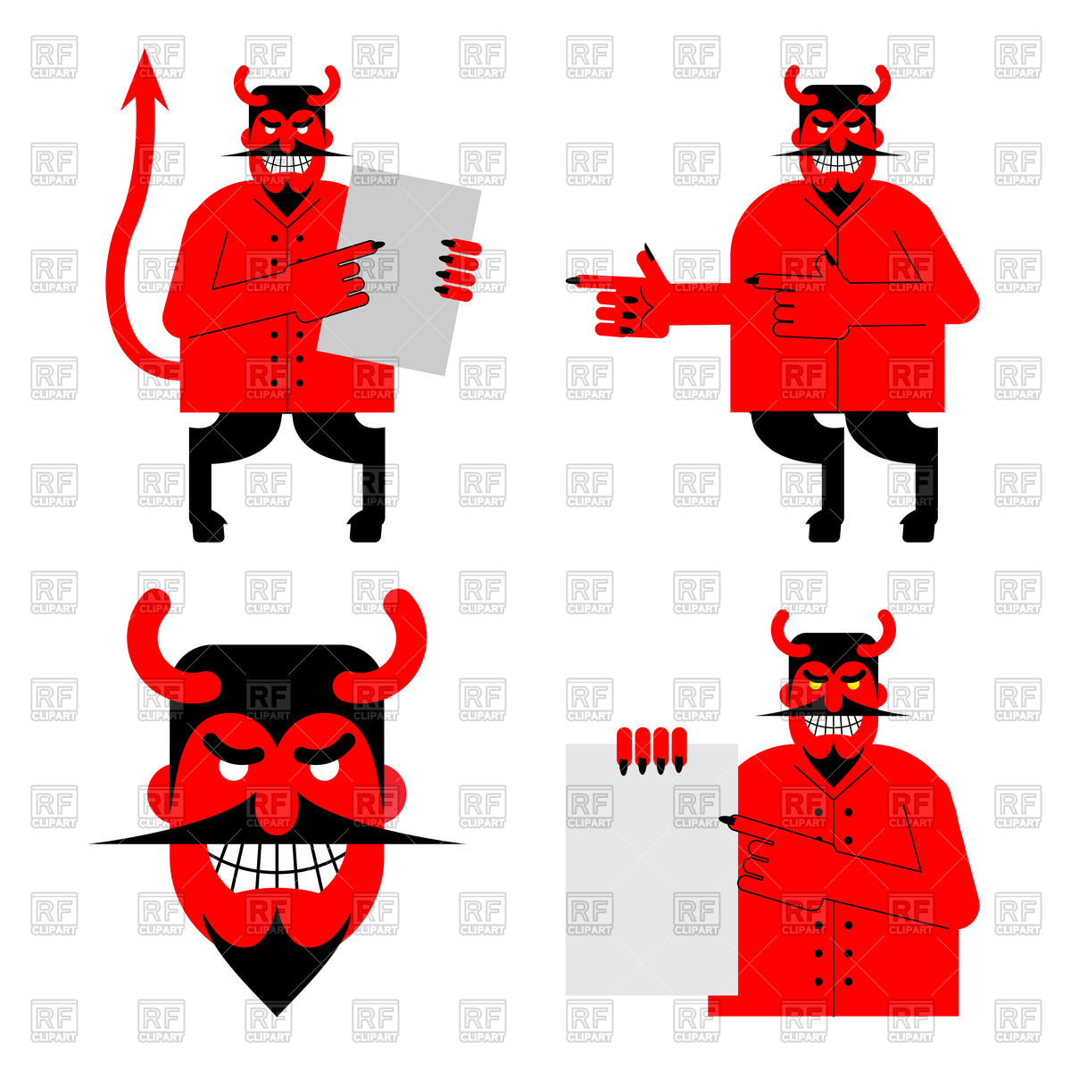 1200x1200 Set Of Satan And Devil Vector Image Of Objects Maryvalery