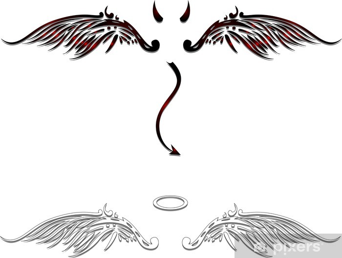 700x528 Angel And Devil Vector For You Design Wall Mural