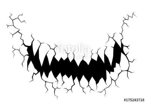 500x354 Cracks Stone Mouth Devil On White Background Devil Vector