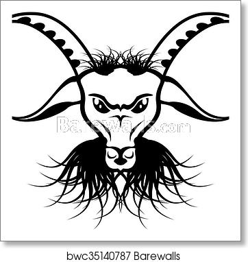 362x382 Goat Satan Devil Evil Vector, Art Print Barewalls Posters