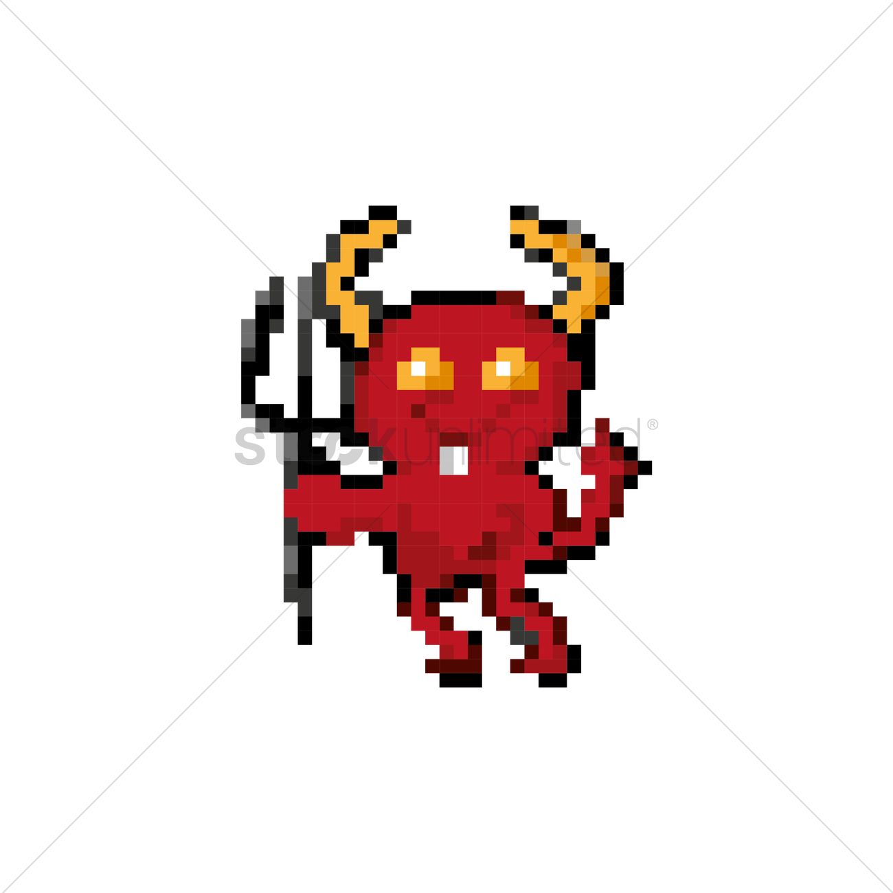 1300x1300 Pixel Art Devil Vector Image