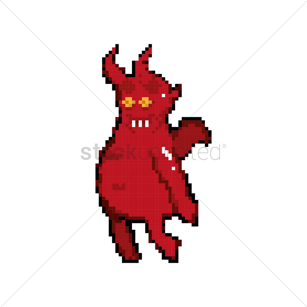 1300x1300 Pixel Art Devil Vector Image