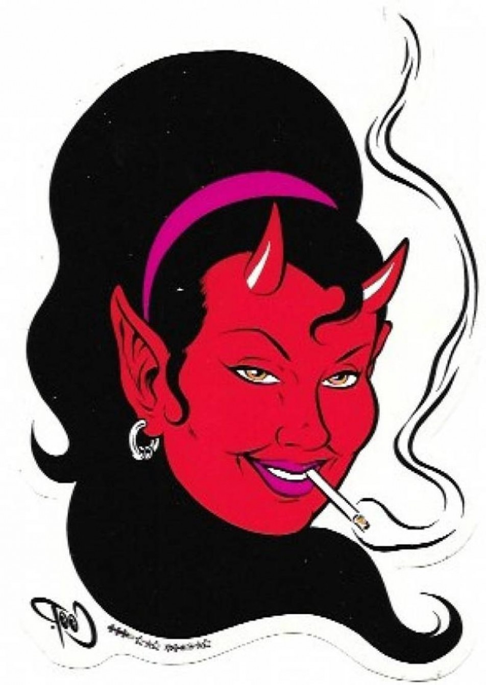 952x1341 Artist Coop Smoking Devil Girl Vinyl Soidergi