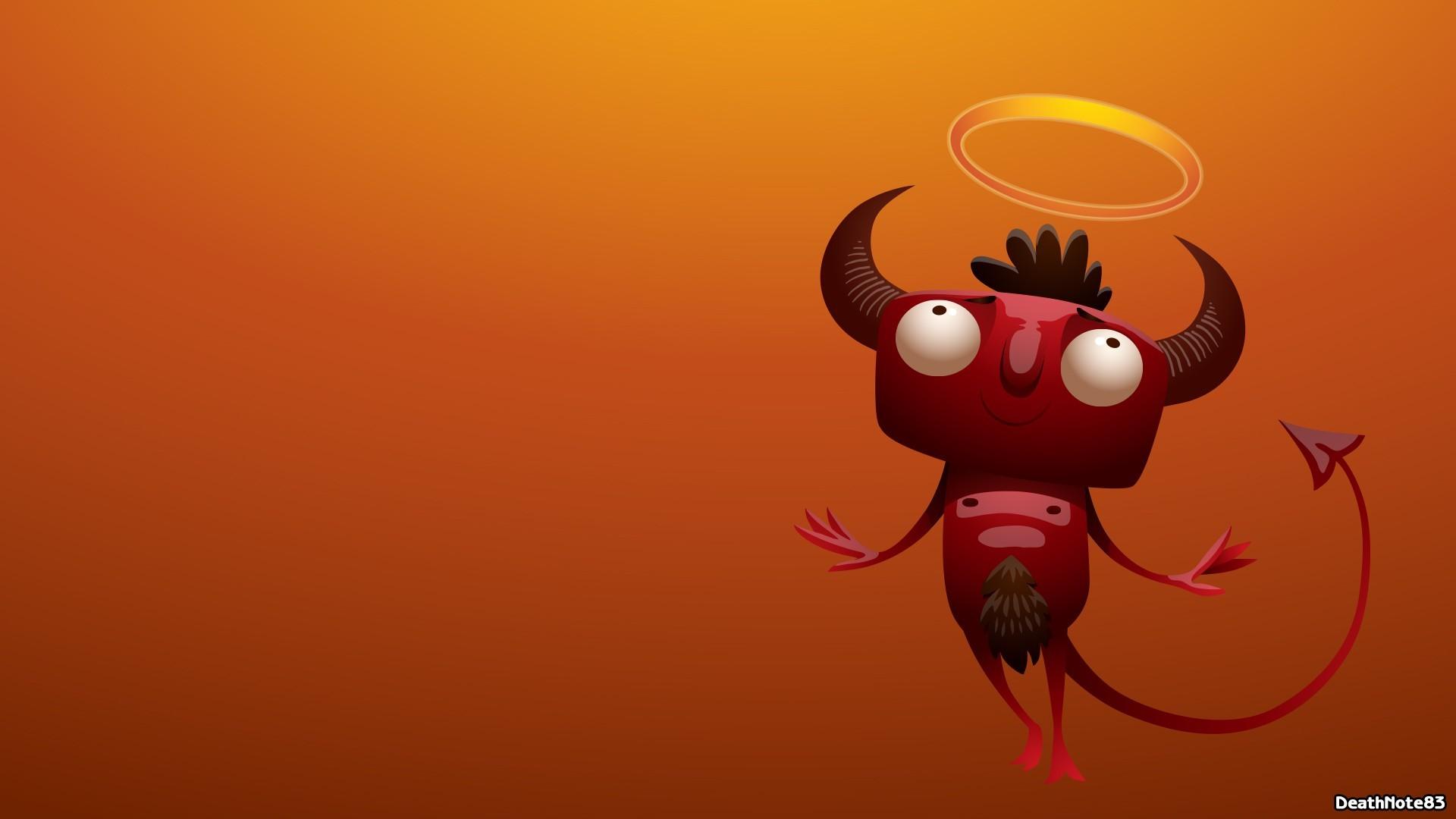 1920x1080 Funny Devil Vector Art Wallpaper