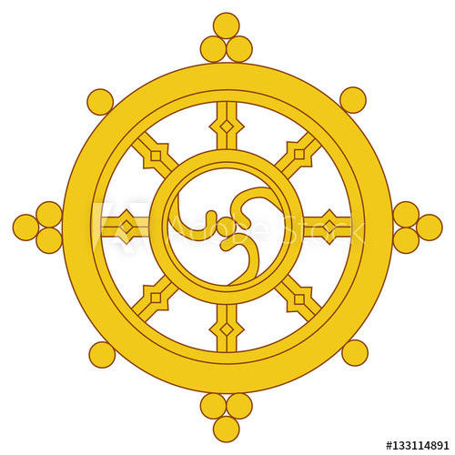 Dharma Wheel Vector 500x500 Dharma Wheel Vector