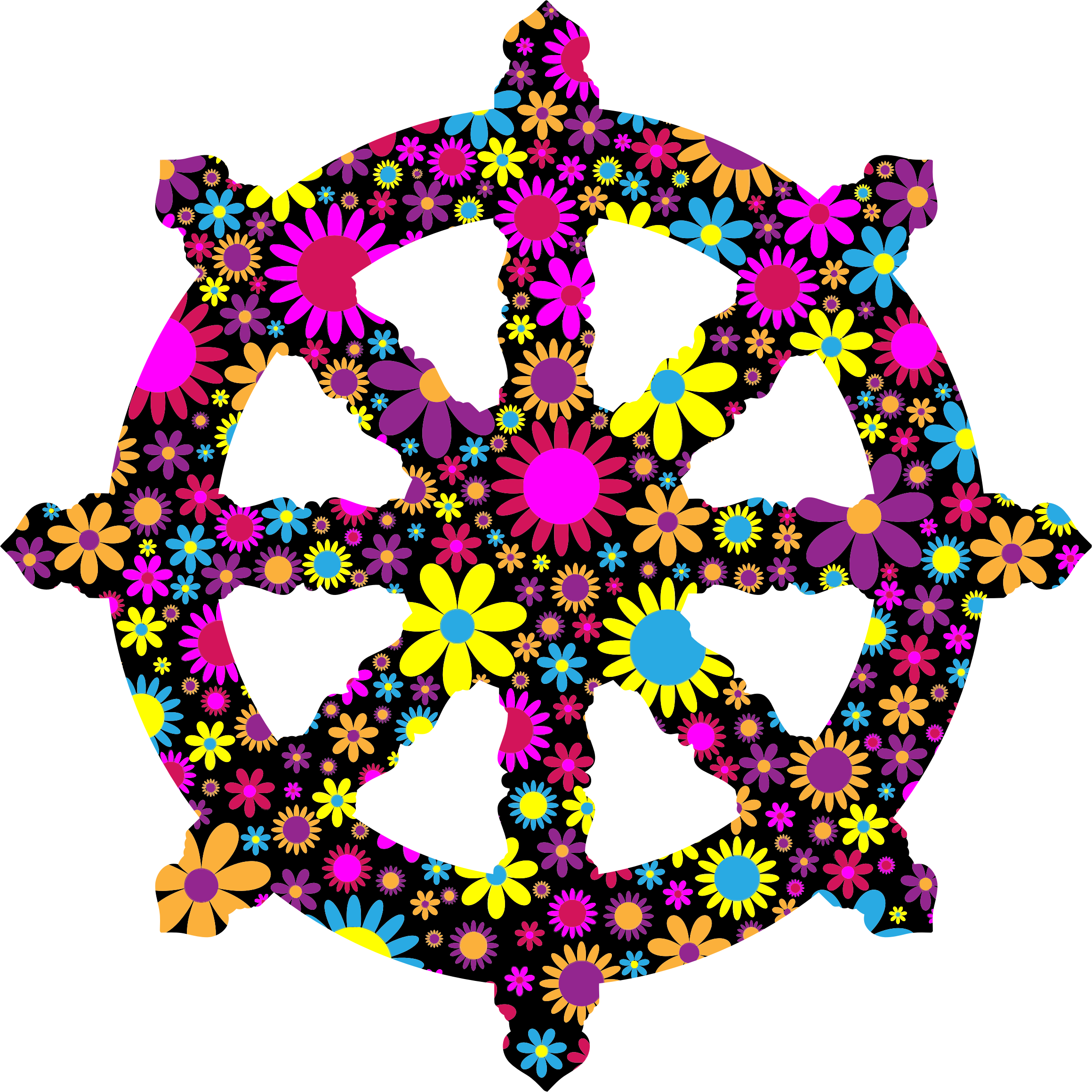 Floral Ornate Dharma Wheel Silhouette Icons Png 2320x2320 Floral Ornate Dharma Wheel Silhouette Icons Png