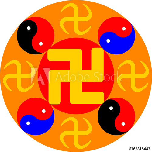 Great Dharma Wheel Vector Illustration 500x500 Great Dharma Wheel Vector Illustration
