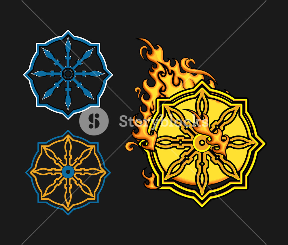 Wheel Of Dharma Symbols Vector Illustration Royalty Free Stock 1000x852 Wheel Of Dharma Symbols Vector Illustration Royalty Free Stock