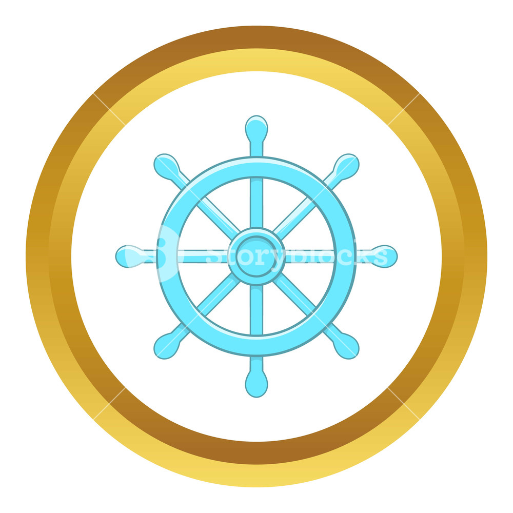 Wheel Of Dharma Vector Icon In Golden Circle, Cartoon Style 1000x1000 Wheel Of Dharma Vector Icon In Golden Circle, Cartoon Style