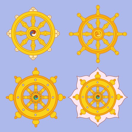 Dharma Wheel Dharmachakra Icons Buddhism Symbols Royalty Free 450x450 Dharma Wheel Dharmachakra Icons Buddhism Symbols Royalty Free