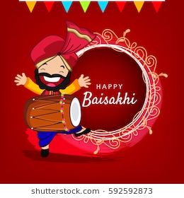 260x280 Happy Baisakhi, Vector Illustration Based On Happy Man Dancing
