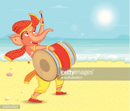 448x383 Lord Ganesha In Vector For Happy Ganesh Chaturthi Premium Clipart