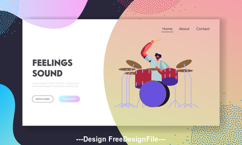 500x300 Playing Drums People Vector Free Download