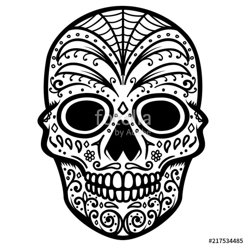 Dia De Los Muertos Skull Vector at Vectorified.com | Collection of Dia ...