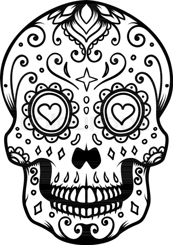 Dia De Los Muertos Skull Vector at Vectorified.com | Collection of Dia ...