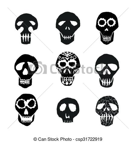 450x470 Dia De Los Muertos Mexican Sugar Skulls Set Mexican Sugar Skulls