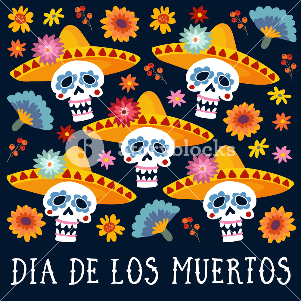 1000x1000 Dia De Los Muertos Greeting Card, Invitation Mexican Day