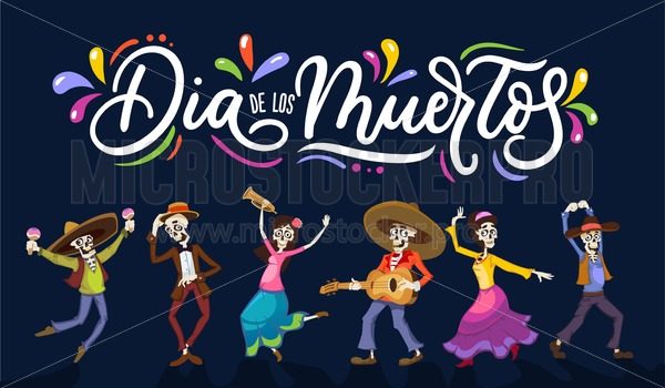 600x350 Dia De Los Muertos Greeting Card For Day Of The Dead Greeting