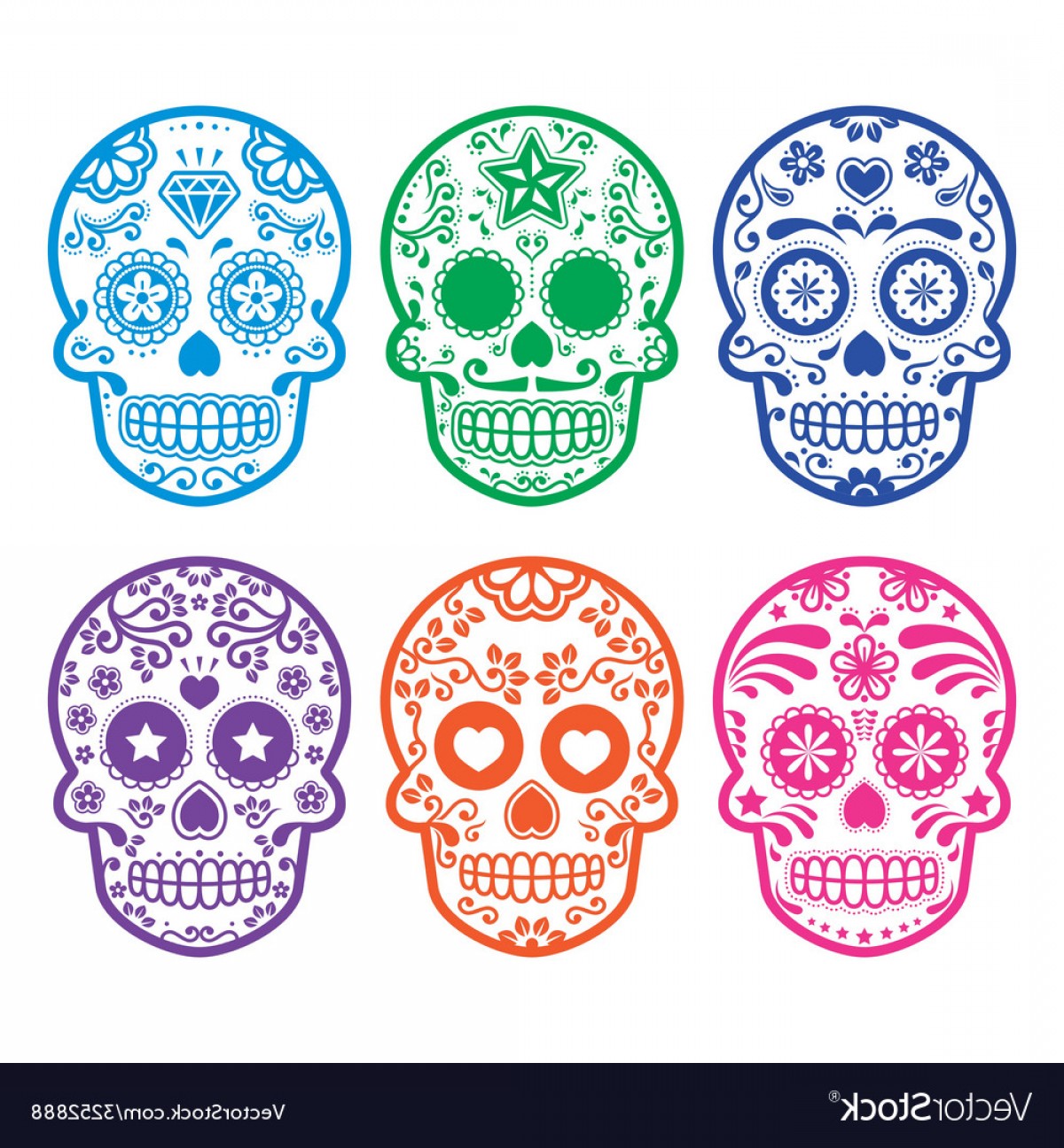 1200x1296 Mexican Sugar Skull Dia De Los Muertos Icons Set Vector Hoodamathrun
