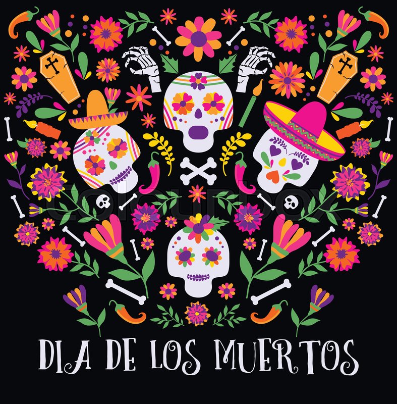 787x800 Day Of The Dead, Dia De Los Muertos, Stock Vector Colourbox