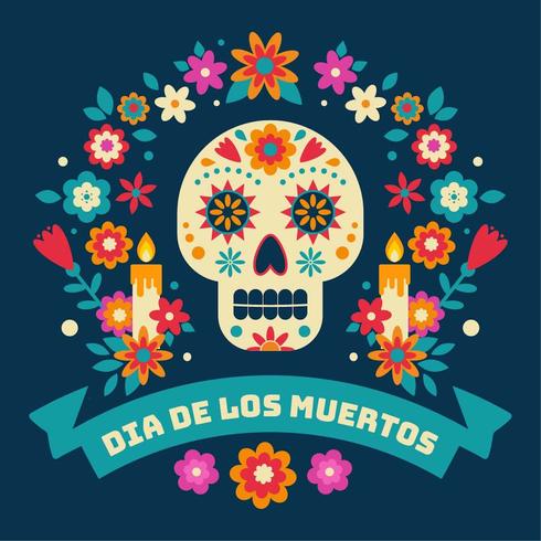 490x490 Dia De Los Muertos Vector Background