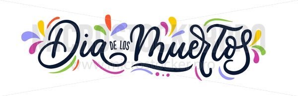 600x194 Dia De Los Muertos Greeting Card Lettering Inscription Greeting