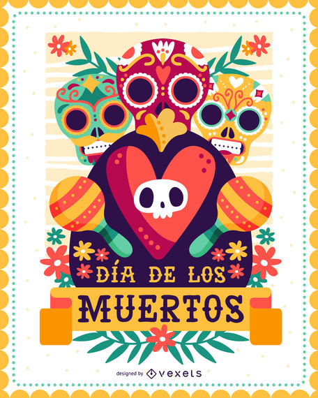 456x570 Dia De Los Muertos Wall Poster