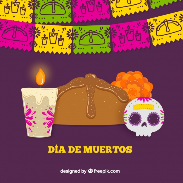 626x626 Elements Of Celebration Of The Day Of The Dead Background Vector